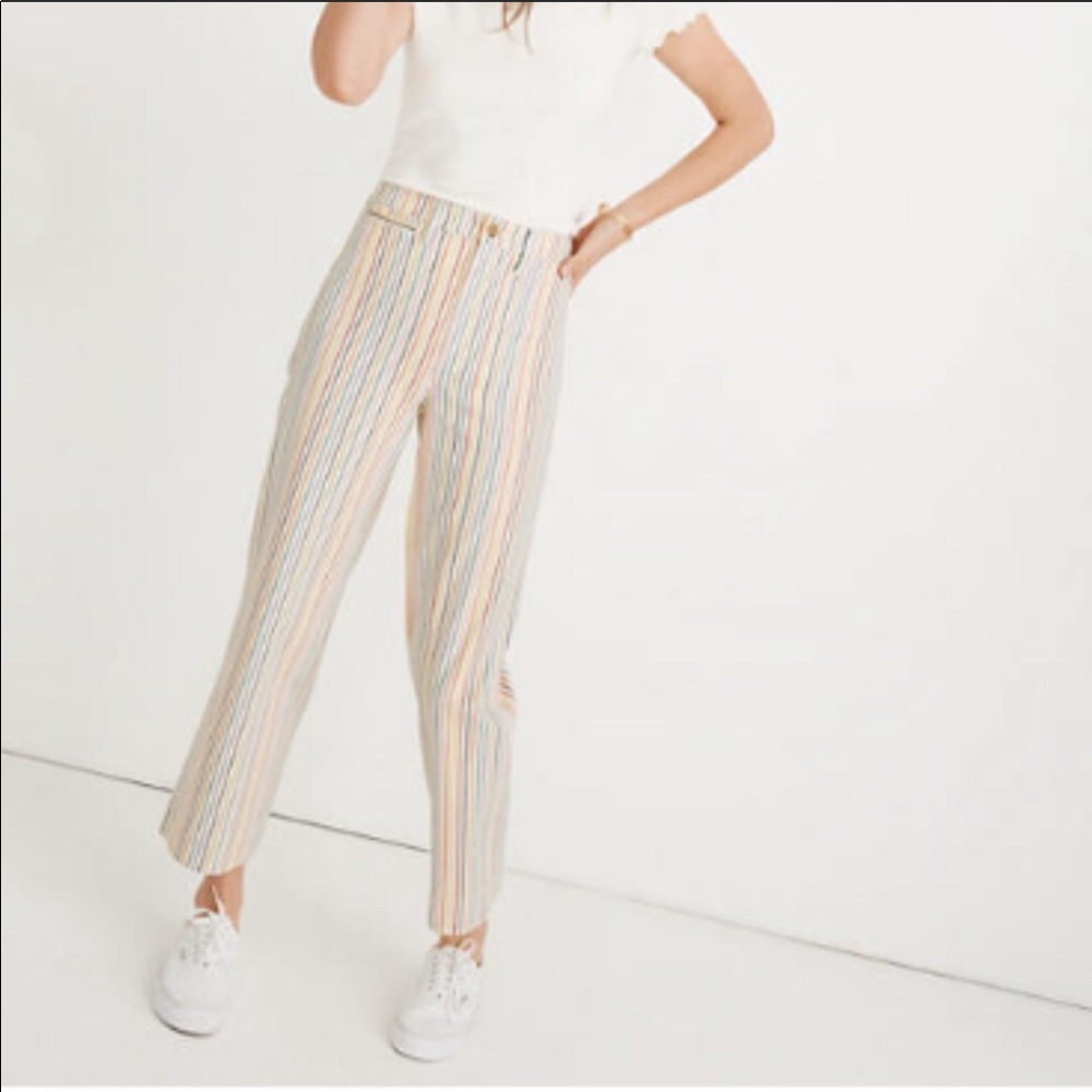 ISO MADEWELL STRIPED RAINBOW PANTS